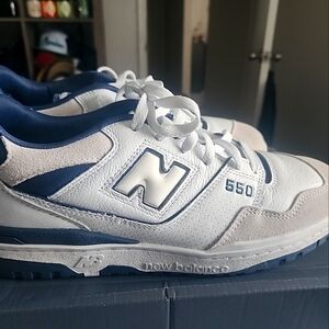 New Balance 550 White and Navy Sneakers Size 12 Casual Lifestyle Shoes